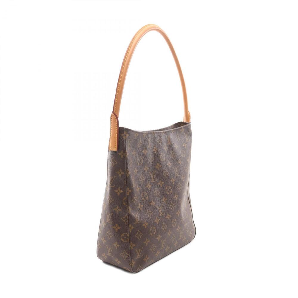 Louis Vuitton Canvas Shoulder Brown Leather Looping Monogram Bag